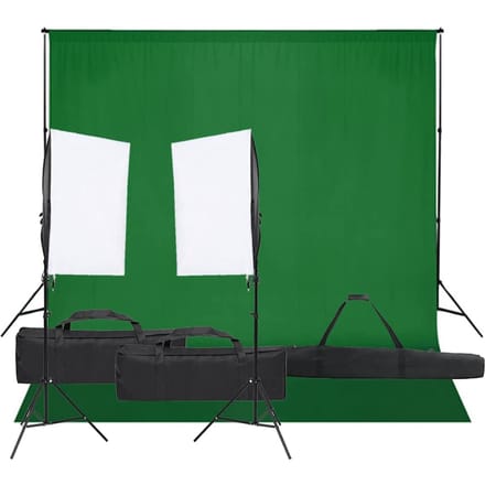 vidaXL - Fotostudioset - met - verlichtingsset - en - achtergrond