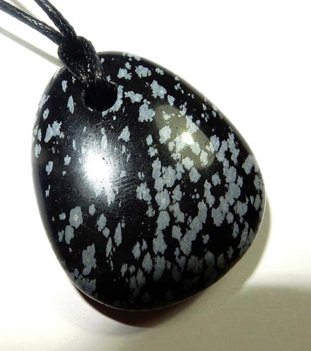 sneeuwvlok obsidiaan doorboorde hanger