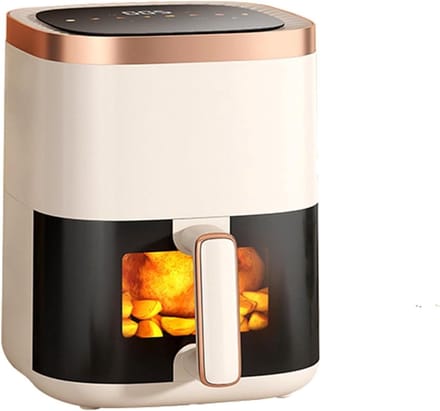 Luchtfriteuse Oven - Hetelucht Friteuse - Vetarm Koken - Visueel Venster - 6 Liter Capaciteit - Wit