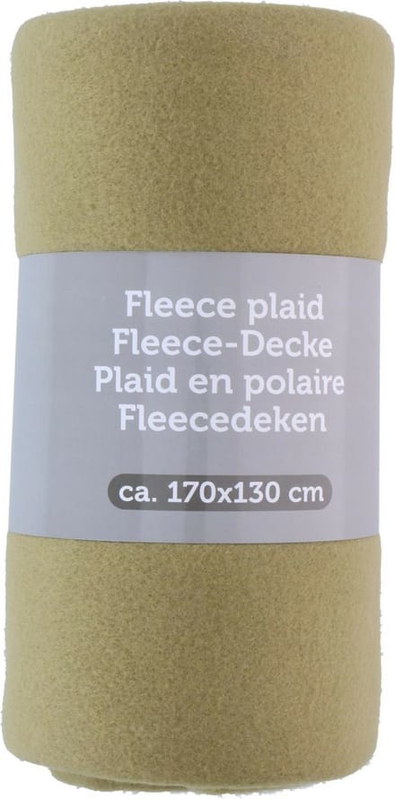 Excellent Houseware Deken-plaid - fleece-polyester mosgroen 170x130cm