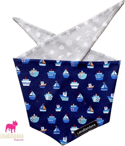 Honden bandana | Knoopbandana | Boats Blue maat S