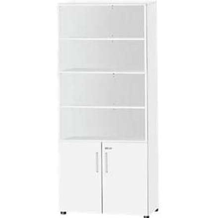 Schäfer Shop  Select SET UP combi-boekenkast, 6 OH, B 800 x D 420 x H 2196 mm, wit/wit