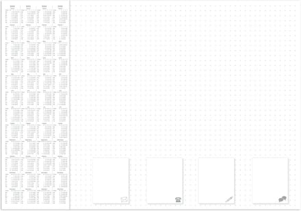 Bureauonderlegger Kantoor 60x42 cm met 4-jarige kalender en stippen