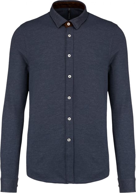 Kariban Jacquard overhemd lange mouwen K507 - Jacquard blue - M
