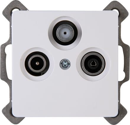 KOPP - Televisie/Radio/Satelliet Contactdoos - Wandcontactdoos Coax - Paris - Inbouw - Arctic Glans Wit