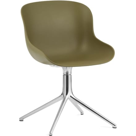 Normann Copenhagen Hyg Draaistoel - olijf - aluminium