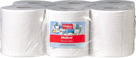 Witte Handdoekrol Midi - 6 stuks, 1 laags, 300m