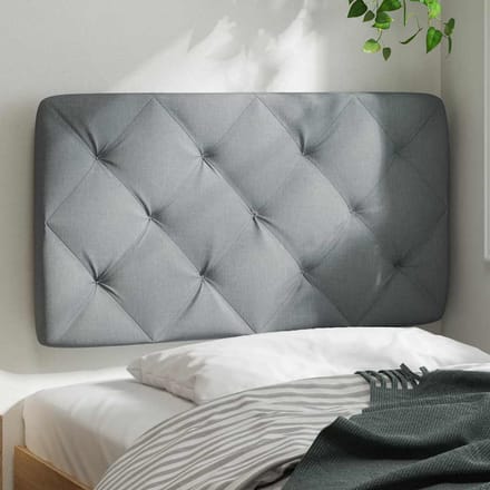 vidaXL - Hoofdbordkussen - 90 - cm - stof - lichtgrijs