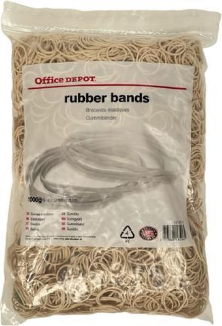 Elastiekjes breed 1KG(1000 gram) 40x1.2mm Ø 25 mm naturel Office Depot Elastiek