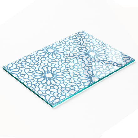 Decoratieve snijplank van gehard glas met oosters patroon, 80x52 cm