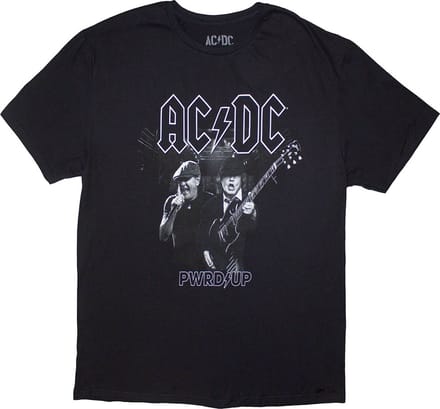 AC/DC - PWRD-UP B&W Photo Heren T-shirt - Zwart