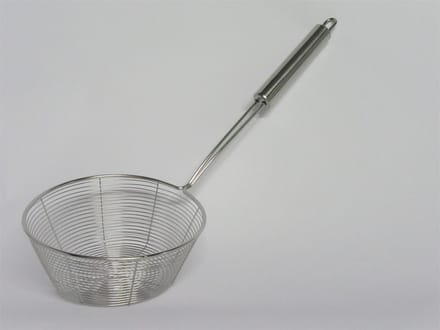 Frituurmandje - Frituurschep - RVS -17,5 x 17,5 cm - Lengte 43 cm