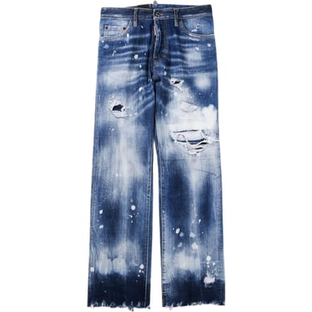 Dsquared2 Roadie Jean Blauwe Versleten Denim Broek