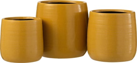 J-Line bloempot Effen - keramiek - oker - large - Ø 16.5 cm