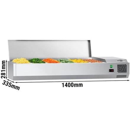 GGM Gastro Opzetkoelvitrine ECO - 1400x335mm - 6x GN 1/4 zilver