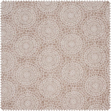 Motiefstof in linnenlook "Mandala kantcirkels"