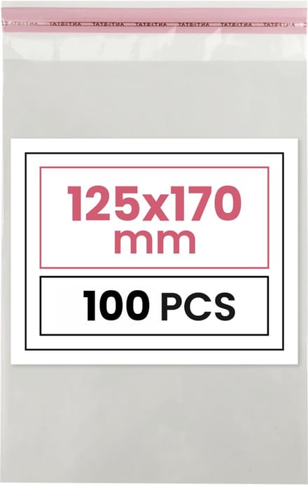 Plastic zakjes met plakstrim - 12,5x17 cm - transparant - 100 zakken