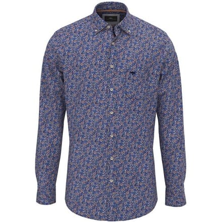 Fynch-Hatton Overhemd Mini Flower Pattern Button-Down Navy-Multi / male