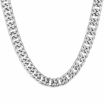 Bijoutheek Collier Schakel 1,3cm dik Zilver