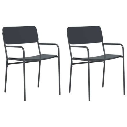 vidaXL - Tuinstoelen - 2 - st - Antraciet - Staal