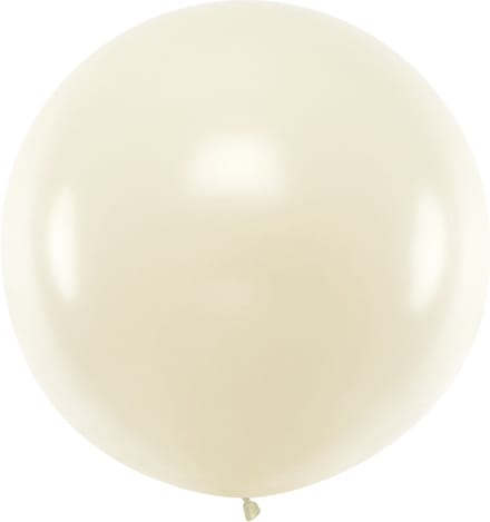 Reuzeballon 1 meter - metallic wit - parel