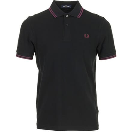 Fred Perry Twin tipped polo - black plum plum