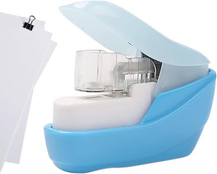 Nietloze nietmachine - Draagbaar gereedschap - Papier binden - Stevig ontwerp - Compact formaat - Blauw