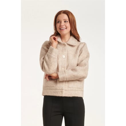 Smashed Lemon 24548 beige korte jas met grote zakken |