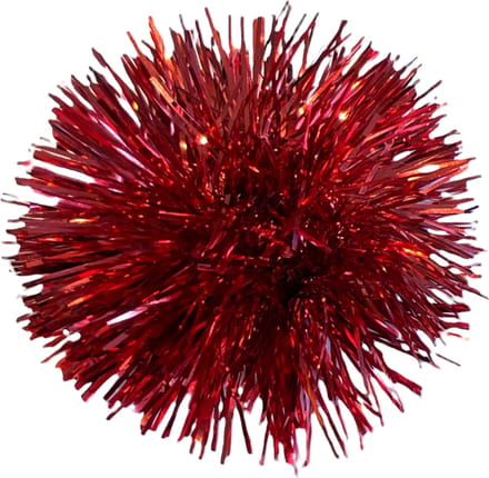 Cadeau versiering Kerst Doorsnee 10cm met plakker 15 stuks - Rood
