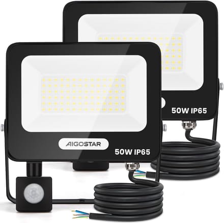 LED Buitenlamp met Bewegingssensor 50W Krachtige Schijnwerper IP65 - 2 stuks