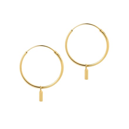 Goud Plated Hoops Met Staafje 22 MM