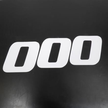 3 autocollant stickers numéro de course adhésif chiffre 0 blanc 20x25cm pour moto