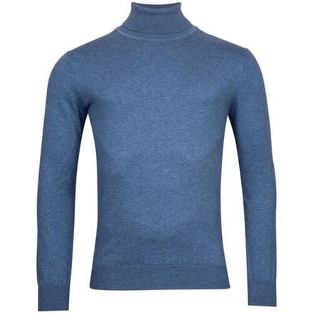 Baileys Trui Rollneck Cotton Cashmere Single Knit Denim Blue / male
