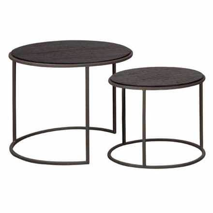 Tower Living Bijzettafel Spello - Rond Grijs Hout - Ø55x45cm