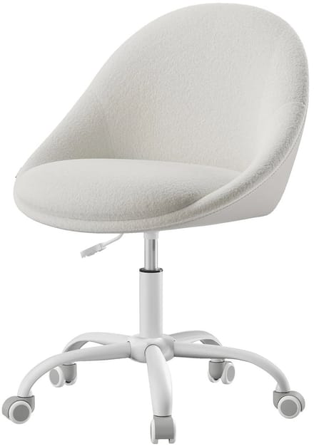 Sherpa Bureaustoel Rond – Cappuccinobeige & Wolkenwit, Hoogteverstelbaar