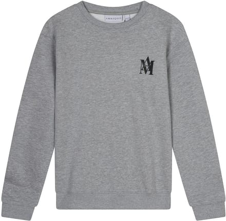 AMBIQUE - Gary Crew Neck - 136 Grey melange - Maat 158/164