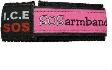 ICE SOS armband roze MEDIUM (9 tm 12 jaar). origineel om cadeau te geven.