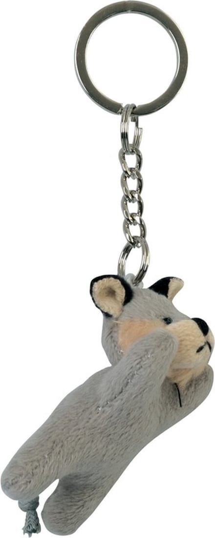 Nature Planet Pluche wolf sleutelhanger - knuffel - 6 cm - dieren sleutelhanger