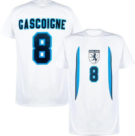 Engeland EK 96 Gascoigne 8 T-shirt - Wit - M