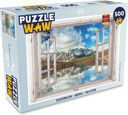 Puzzel Doorkijk - Berg - Water - Legpuzzel - Puzzel 500 stukjes