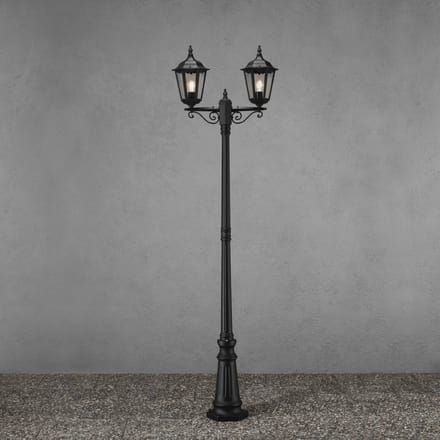 Konstsmide Mastlamp Firenze, 2-lamps, zwart