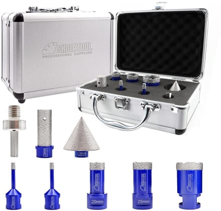 Diamant Boorkop Set voor Tegel, Graniet en Marmer - Inclusief Afschuining Bit en HEX Adapter