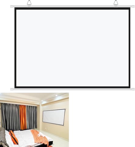 Projectiescherm - Filmscherm Rolbaar - Thuisbioscoop - Kreukvrij Glasvezel - 30-72 inch - Wit