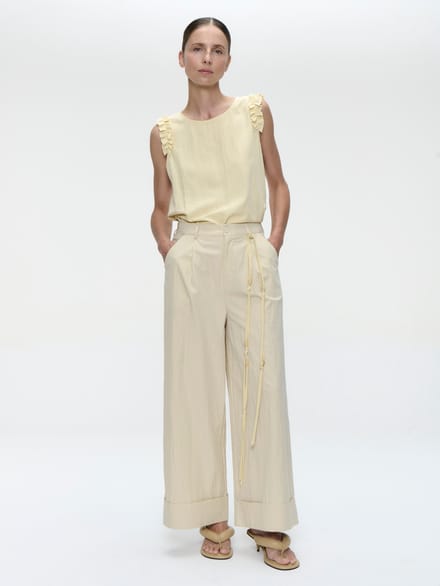 Masako viscose mix top | Yellow - Yellow / S
