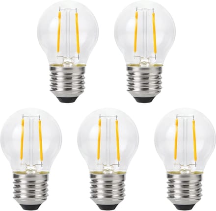 SPL E27 LED Lamp 2W Dimbaar - CRI 93 - Extra Warm Wit - LED Filament G45 - Vervangt 15W - 5 Stuks