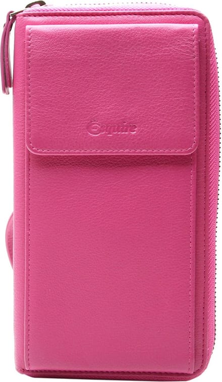 Esquire Leren Portemonnee Telefoontasje Peru Phone Wallet Bag Pink Paars