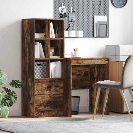 vidaXL - Bureau - Rook - Eiken - 105,5 - x - 50 - x - 127 - cm - 2 - st