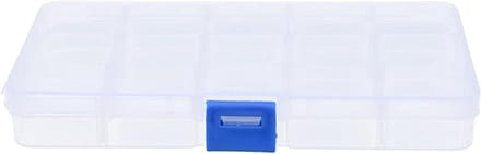 Opbergdoos Sieraden - Plastic Organizer - Kleine Onderdelen Sorteren - Verstelbare Vakjes - 17 x 10 cm - Transparant Wit