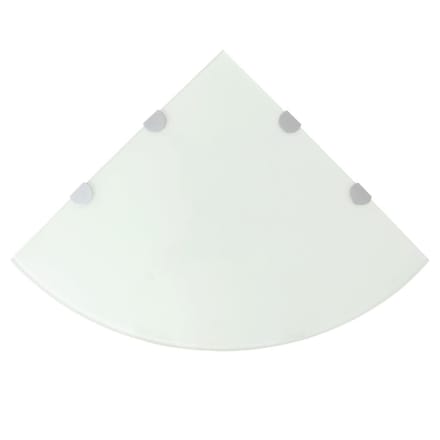 vidaXL - Hoekschappen - 2 - st - met - chromen - dragers - 45x45 - cm - glas - wit