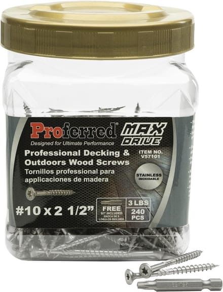 RVS Terrasschroeven voor Buiten Gebruik - Houtmontage Schroeven
